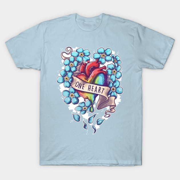 One Heart T-Shirt by GillesBone